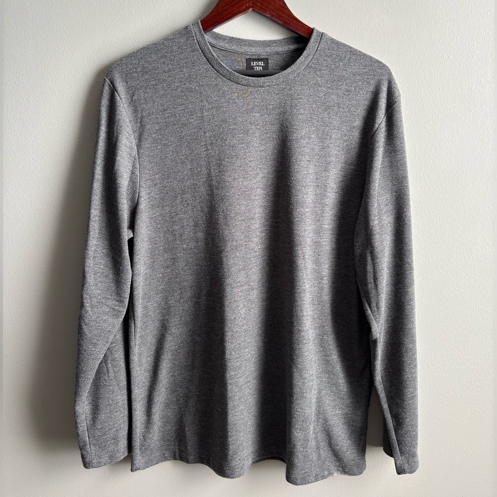 Level Ten Men’s Long Sleeve Crewneck Knit T-Shirt